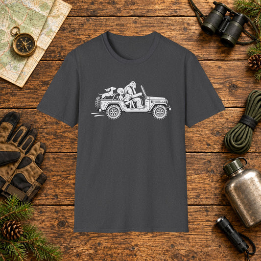 Dachshund Jeep Hiking Crew T‑Shirt