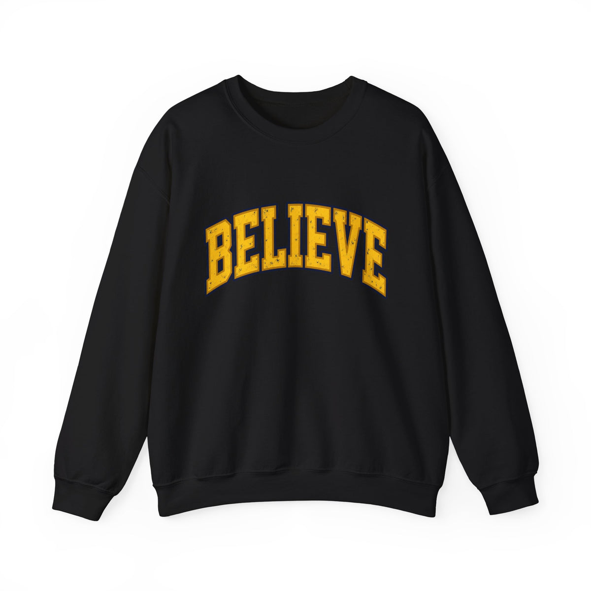 BELIEVE Crewneck Sweatshirt – Varsity Lettering Pullover