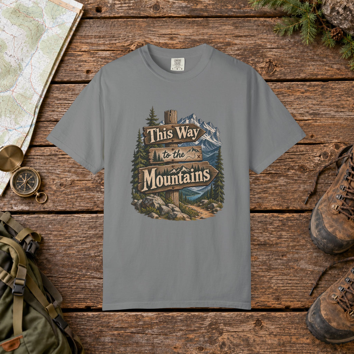 This way to the mountains Hiking Tee